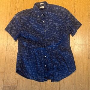 J. Crew Dark Blue Patterned Casual Shirt